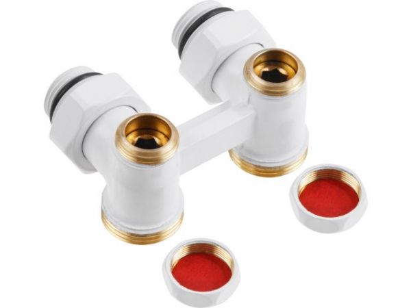 Клапан угловой вентильный 3/4' нар. для радиатора (мультифлекс), Белый, AV Engineering (инд. упак.)(Return and feed)