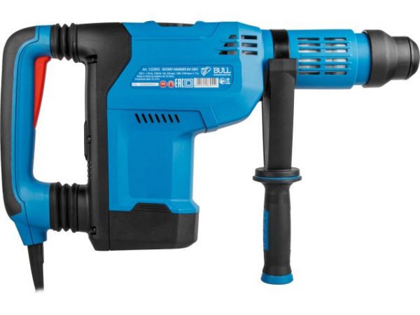 Перфоратор BULL BH 5001 в чем. 1500 Вт, 5-15 Дж, 50 мм, 2 реж. + 1 зуб., 1 сверло, SDS-max, рег. об. (Рег. об., конст. элек., плав. пуск, автостоп щеток, защит. муфта)