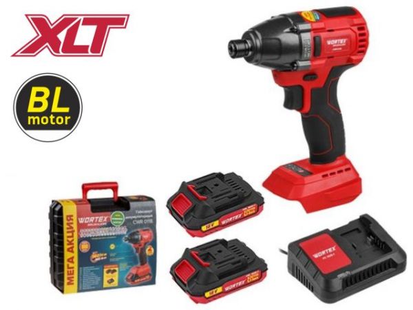 Ударный гайковерт/винтоверт WORTEX CWR 0118 в чем. ALL1 XLT SET БЕСЩЕТ., 18 В, 160 Н*м(внутр. шестигр. 1/4 ', вес 1.4 кг)