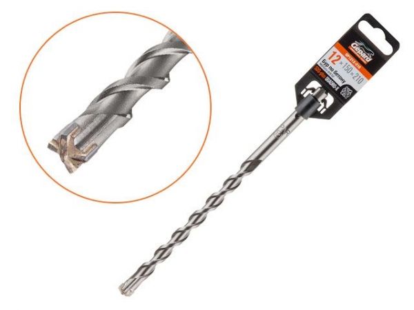 12х150х210 мм бур (сверло) SDS-plus QUADRO-X GEPARD(бур по бетону, крестовая пластина)