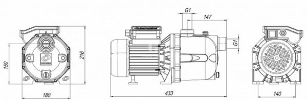 Насос поверхностный самовсасывающий Джилекс Джамбо 3701 70-50 П, корпус из пластика