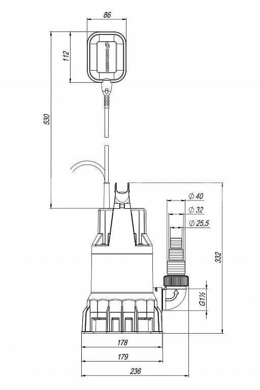 Насос фекальный погружной Джилекс Фекальник 5401 230-8
