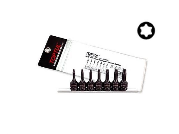 Набор бит шестигр. под головку 3/8' ударных T20-T50 7пр. на подвесе TOPTUL