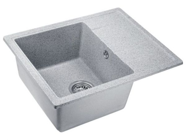 Мойка кухонная из искусственного камня PLATINUM серый 570х465 мм, AV Engineering