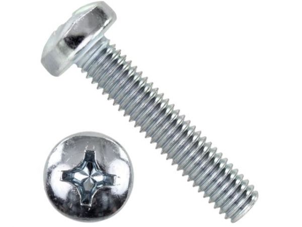 Винт М6х80 мм полусф. головка, цинк, DIN 7985 (1000 шт в коробе) STARFIX