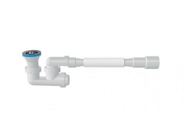 Сифон для душевого поддона низкий h120мм, выпуск 70мм, с гибкой трубой 1 1/2'-40/50мм, AV Engineerin