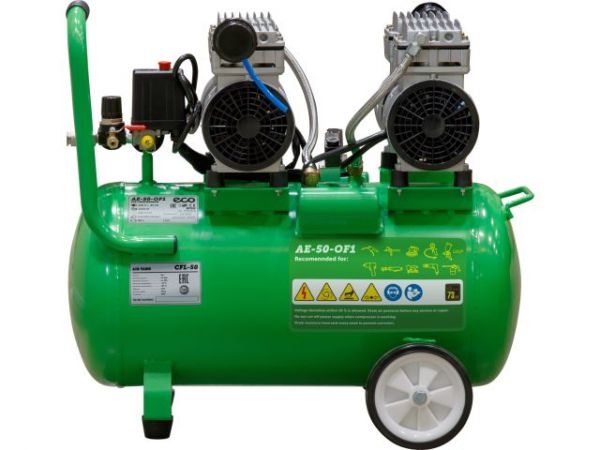 Компрессор ECO AE-50-OF1 безмасляный(280 л/мин, 8 атм, коаксиальный, безмасляный, ресив. 50 л, 220 В, 1,6 кВт)