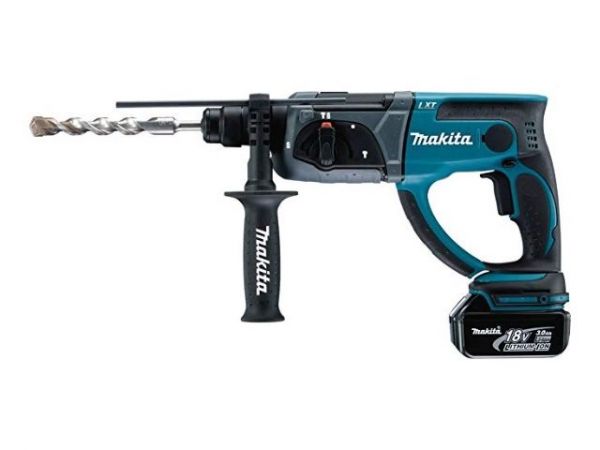 Перфоратор MAKITA LXT DHR 202 RF в чем. (18.0 В, 1 акк., 3.0 А/ч Li-Ion, 1.9 Дж, вес 3.5 кг)