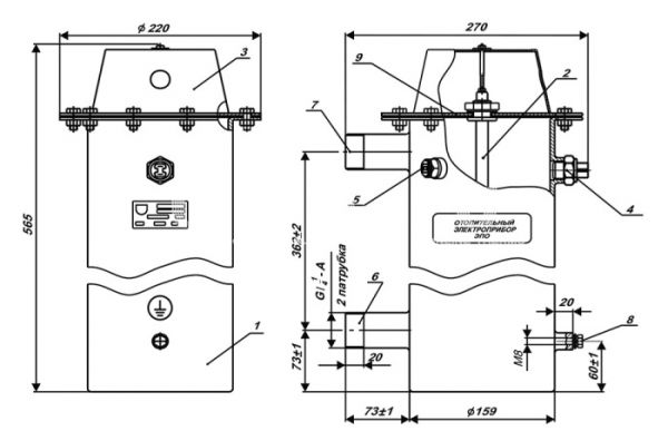 Напольный электрический котел Эван ЭПО-18 11050, одноконтурный, 18 кВт, пульт в комплекте