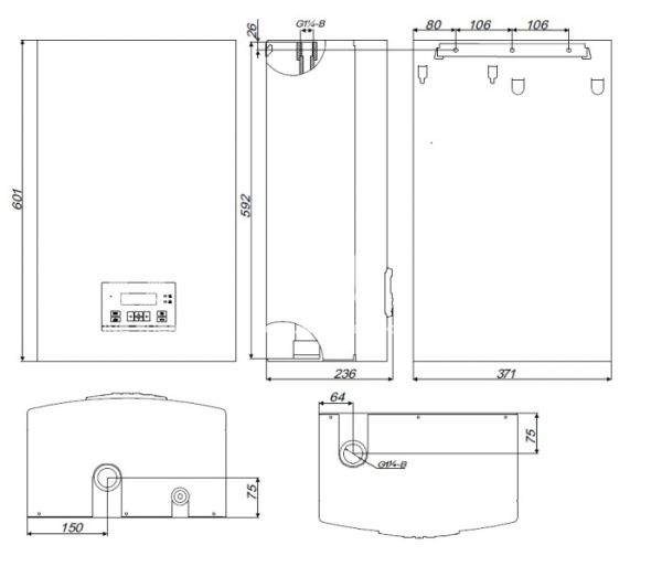 Настенный электрический котел Эван Practic-14 14414, одноконтурный, 14 кВт
