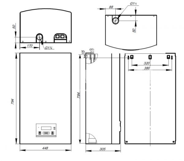 Настенный электрический котел Эван Practic-36 14420, одноконтурный, 36 кВт
