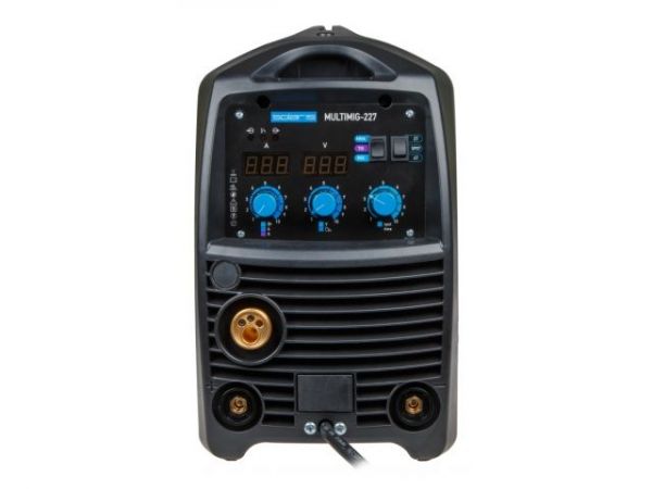 Полуавтомат сварочный Solaris MULTIMIG-227(230В; MIG/FLUX/MMA/TIG; евроразъем; горелка 3 м; смена полярности; 2T/4T/Spot)
