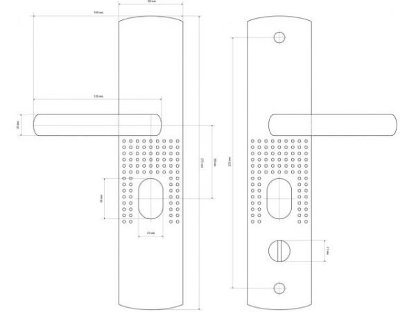 Ручка на планке для кит. металл. дверей РН-СТ222-1-L универ.подсветка левая СТАНДАРТ