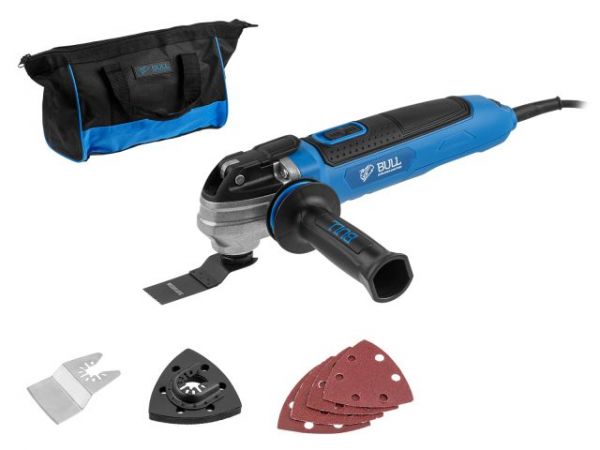 Многофункциональный инструмент (реноватор) BULL SM 3030 QE в кор. + набор оснастки(3°, конст. электр., рег. об., 11 000-20 000 об/мин, OIS/OQIS, сумка)