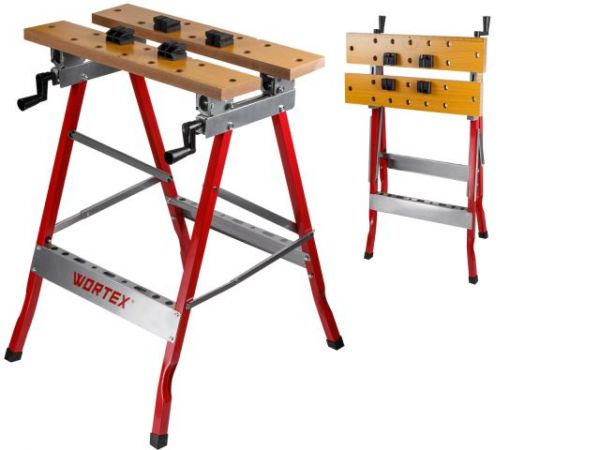 Верстак складной WORTEX WB 1560 в кор.МДФ, 605x640x800 мм, регулировка столешницы(нагрузка до 150 кг, масса 6 кг)
