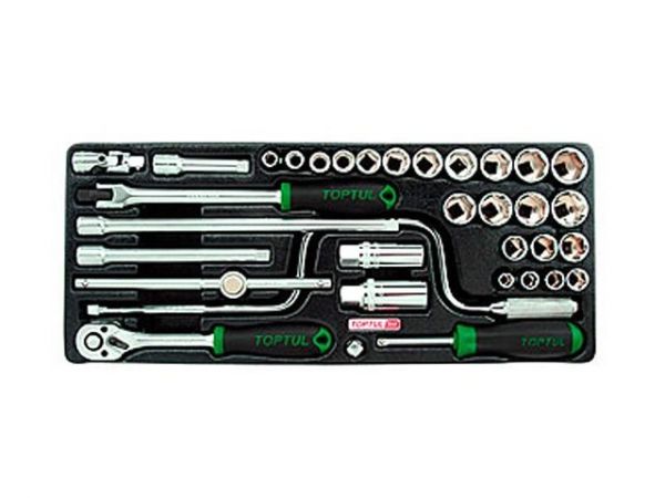 Набор-сет головок 3/8' 34предм. 6гр. 434х176мм TOPTUL