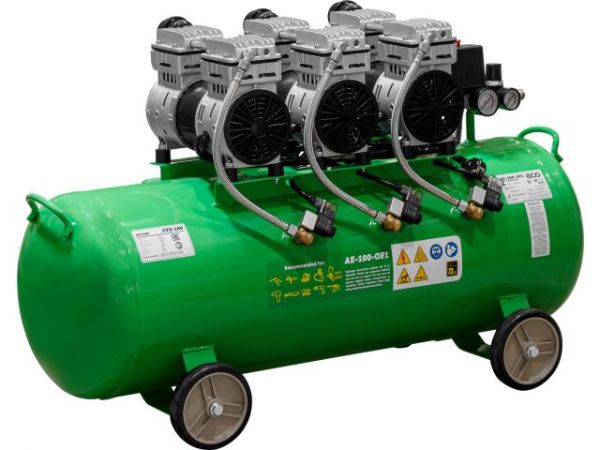 Компрессор ECO AE-100-OF1 безмасляный(420 л/мин, 8 атм, коаксиальный, безмасляный, ресив. 100 л, 230 В, 2,4 кВт)