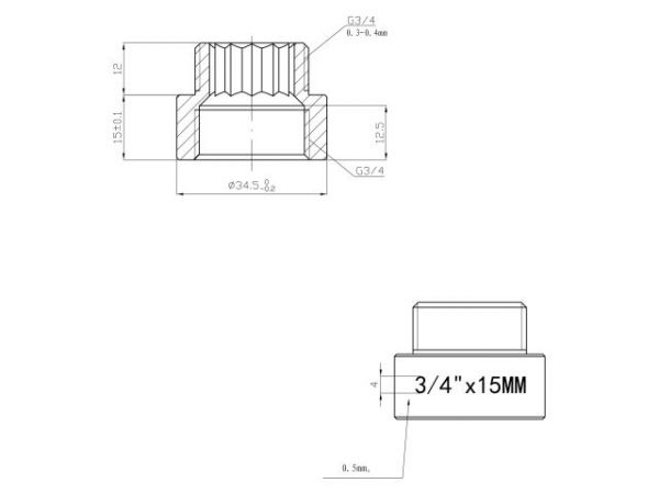 Удлинитель 3/4' вн.-нар. х 15 мм усиленный ХРОМ, AV Engineering (инд. упак.)(Латунь, макс.  16 бар, макс.  110 °С)