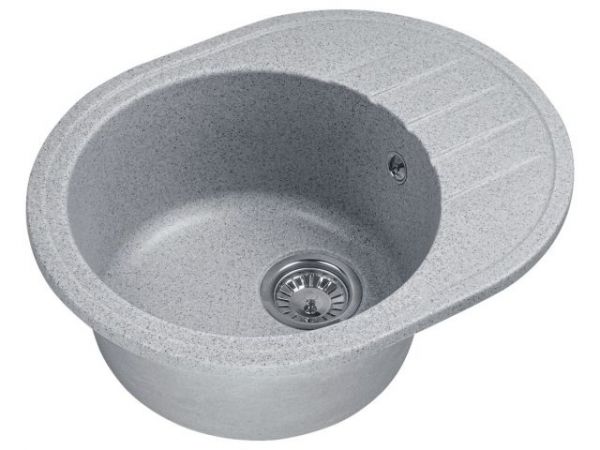Мойка кухонная из искусственного камня RIO серый, 570х450 мм, AV Engineering
