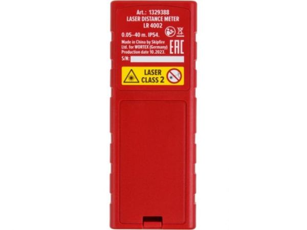 Дальномер лазерный WORTEX LR 4002 в кор., 0,05 – 40, ± 2 мм