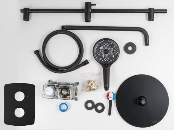 Душевая система (Lt) D35, серия Lotus черный, a-five(Встраиваемый, Излива нет, 1000 - 1200 мм.)