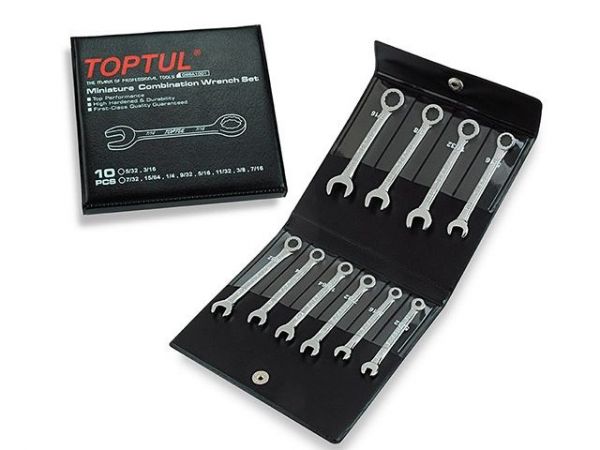 Набор ключей комбинир. миниатюрн. дюйм. 10 шт. (5/32'-7/16') TOPTUL
