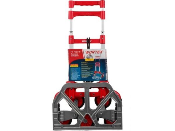 Тележка складная WORTEX FT 1080-6 80 кг/ 30 кг, 6 колес для ступеней(1000х390 мм, 6 колес, для ступеней, складная конструкция, основание 390 мм, макс. нагрузка 80 кг.)