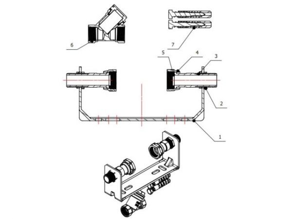 Комплект монтажный КМ-15 красный , AV Engineering