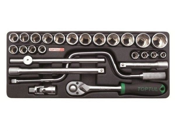 Набор-сет головок 1/2' 26предм. 6гр. 434х176мм TOPTUL