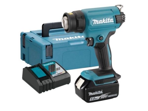 Термовоздуходувка LXT  DHG180RT1J MAKPAC  MAKITA(18.0 В, 1 акк., 5.0 А/ч Li-Ion, 550 град, кейс MakPac ,насадки. 1,з/у)