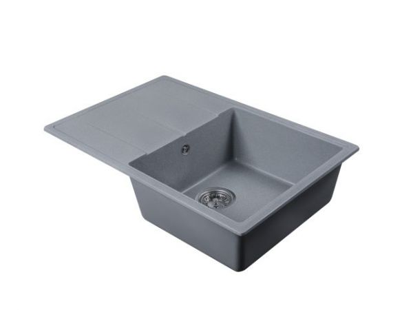 Мойка кухонная из искусственного камня BENEFIT серебро 730х470 мм, AV Engineering