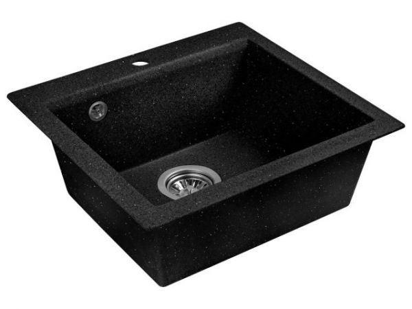 Мойка кухонная из искусственного камня SOLO черный 500х460 мм, AV Engineering