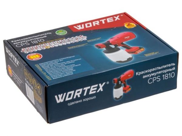 Краскораспылитель WORTEX CPS 1810 в кор. ALL1 XLT SET 18В, 1 акк., 4 Ач, 700 мл/мин, 1 л б(18 В, 1 акк., 4 Ач, ЗУ, 700 мл/мин, 1 л бак, 2.6 мм сопло, 50 DIN)