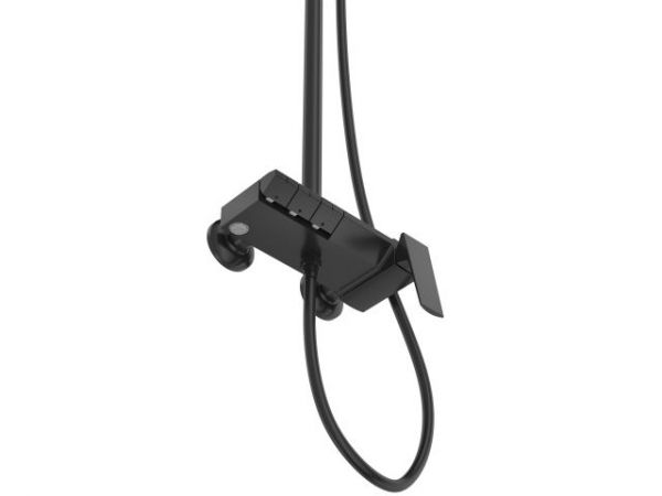 Душевая система (Lt) D35, серия Lily черный, a-five(На стену, Излив потайной в корпусе, роп. душ: вынос 405 мм, размеры 300х200 мм.)