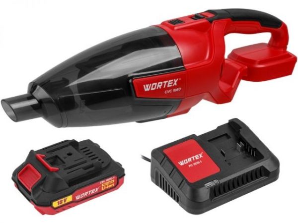 Пылесос WORTEX CVC 1860 в кор. SET ALL1 XLT 18 В, автомобильный, 1х2А*ч(18 В, автомобильный, С АКБ 2 А*ч и ЗУ 2 А, 600 мл, 8 кПа, 11.7 л/с)