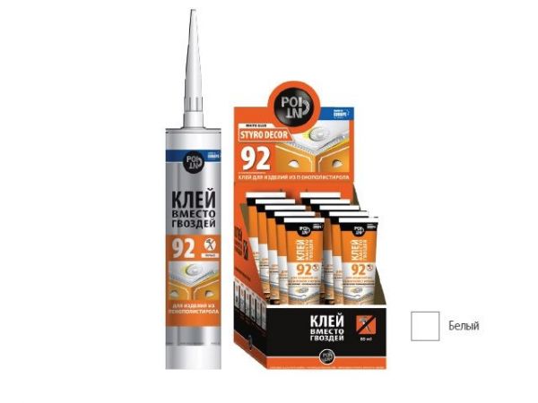 Клей монтажный POINT 'Клей вместо гвоздей 92', 280мл(белый, для пенополистирола)