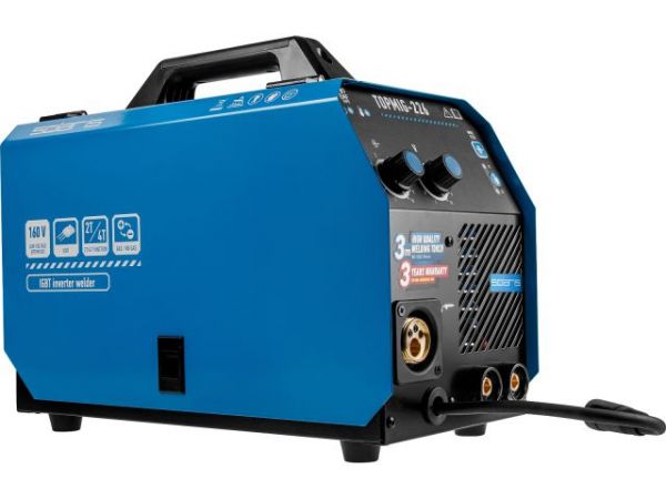 Полуавтомат сварочный Solaris TOPMIG-226(220В; MIG/FLUX; евроразъем; горелка 3 м; смена полярности, 2T/4T)