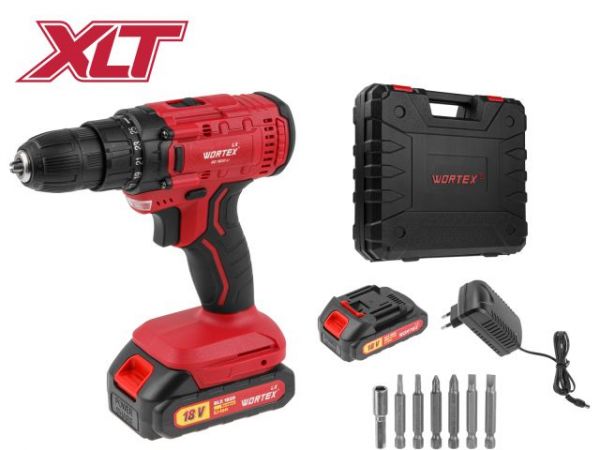 Дрель-шуруповерт WORTEX LX BD 1820 Li в чем. ALL1 XLT, 18 В, 30 Н*м, 2х2 А*ч, БЗП 10 мм(2 скорости)