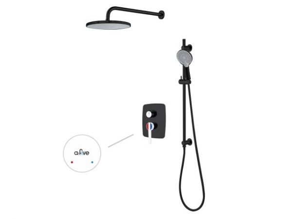 Душевая система (Lt) D35, серия Rose черный + белый, a-five(Встраиваемый, Излива нет, 1000 - 1200 мм.)