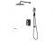 Душевая система (Lt) D35, серия Rose черный + белый, a-five(Встраиваемый, Излива нет, 1000 - 1200 мм.)