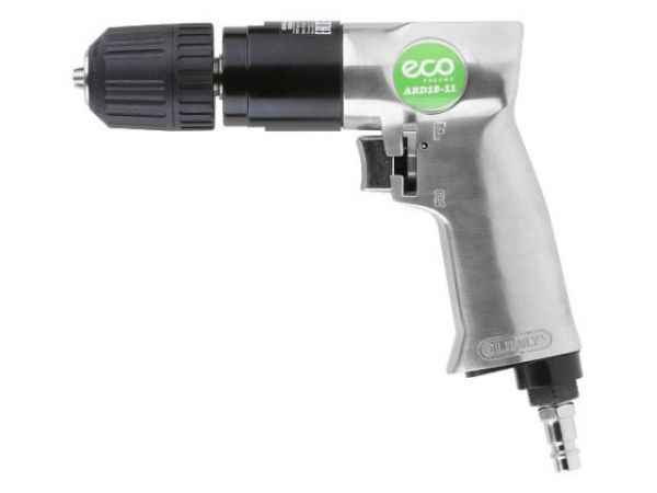 Пневмодрель с реверсом ECO ARD18-11(Быстрозажим.патрон 3/8''-24 UNF, 140 л/мин, 1800 об/мин, дерево/металл: 20/10 мм;)