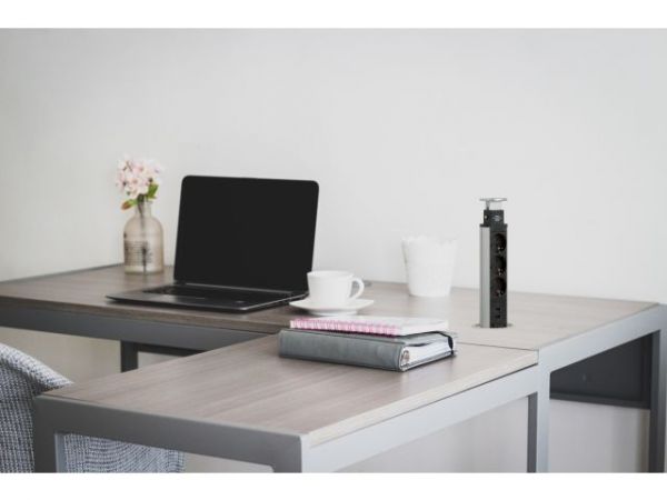 Удлинитель-башня 2м Tower-Power (3 роз, 2 USB, H05VV-F 3G1.5) Brennenstuhl(встраиваемый в столешницу, вертикальный выдвижной настольный удлинитель для постоянного монтажа)