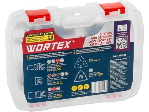 Набор аксессуаров для реноватора WORTEX 5 предметов в боксе (для резки/шлифовки)(Подходит к WORTEX SM 2830 E, SM 3233 QE и MOLOT MSM 3135, а также Makita, Sturm, Зубр и др.)