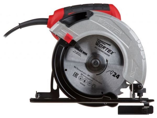Циркулярная пила WORTEX CS 1915 в кор. 1500 Вт, 190 мм, до 67 мм