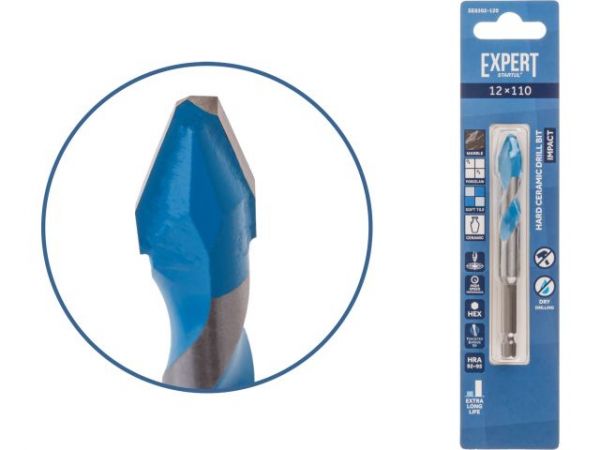 Сверло по керамограниту 12x110 мм EXPERT STARTUL(сухое сверление)