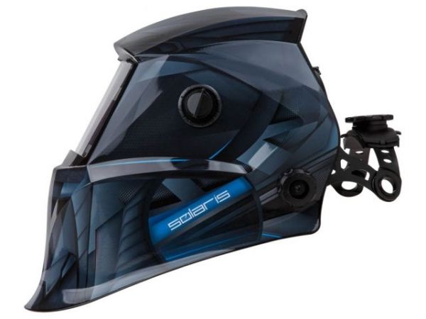 Щиток сварщика с самозатемняющимся светофильтром Solaris ASF520S (Creator)(1/1/1/2; 95x43 мм (40,9 см2); DIN 4/9-13 (регул); шлифовка; рег.чувств.+задержки; сменная батарея)