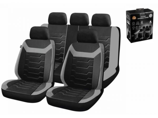 Чехлы на сиденья автомобиля универсальные, полиэстер, черно-серые, ARIZONE