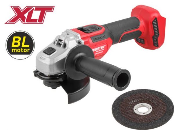 Углошлифмашина WORTEX CAG 1812-2 E в кор. XLT SOLO БЕСЩЕТ., 18 В, 125 мм, 3000-8500 об/мин(бесщ. мотор; рег. об. 3000-8500 об/мин; Anti-Kickback; Drop-Stop; 125х22,2 мм)