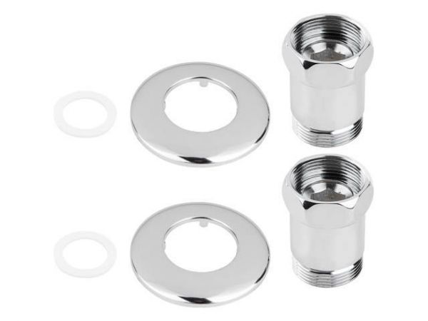 Американка прямая 1 1/4' вн.-нар. ХРОМ, AV Engineering (2 шт. в уп.)(для полотенцесушителя, макс. 70 С, макс. 16 бар)