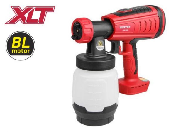 Краскораспылитель WORTEX CPS 1808 в кор. ALL1 XLT SOLO БЕСЩЁТ.ДВИГ., 18В, 1000 мл/мин, 0.8 л(БЕСЩЁТ.ДВИГ., 18 В, БЕЗ АКБ И ЗУ, 1000 мл/мин, 0.8 л бак, 2.5 мм сопло, 50 DIN)